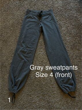 Grey women’s Sweatpants with Drawstring Waist, and optional drawstring ankle tie